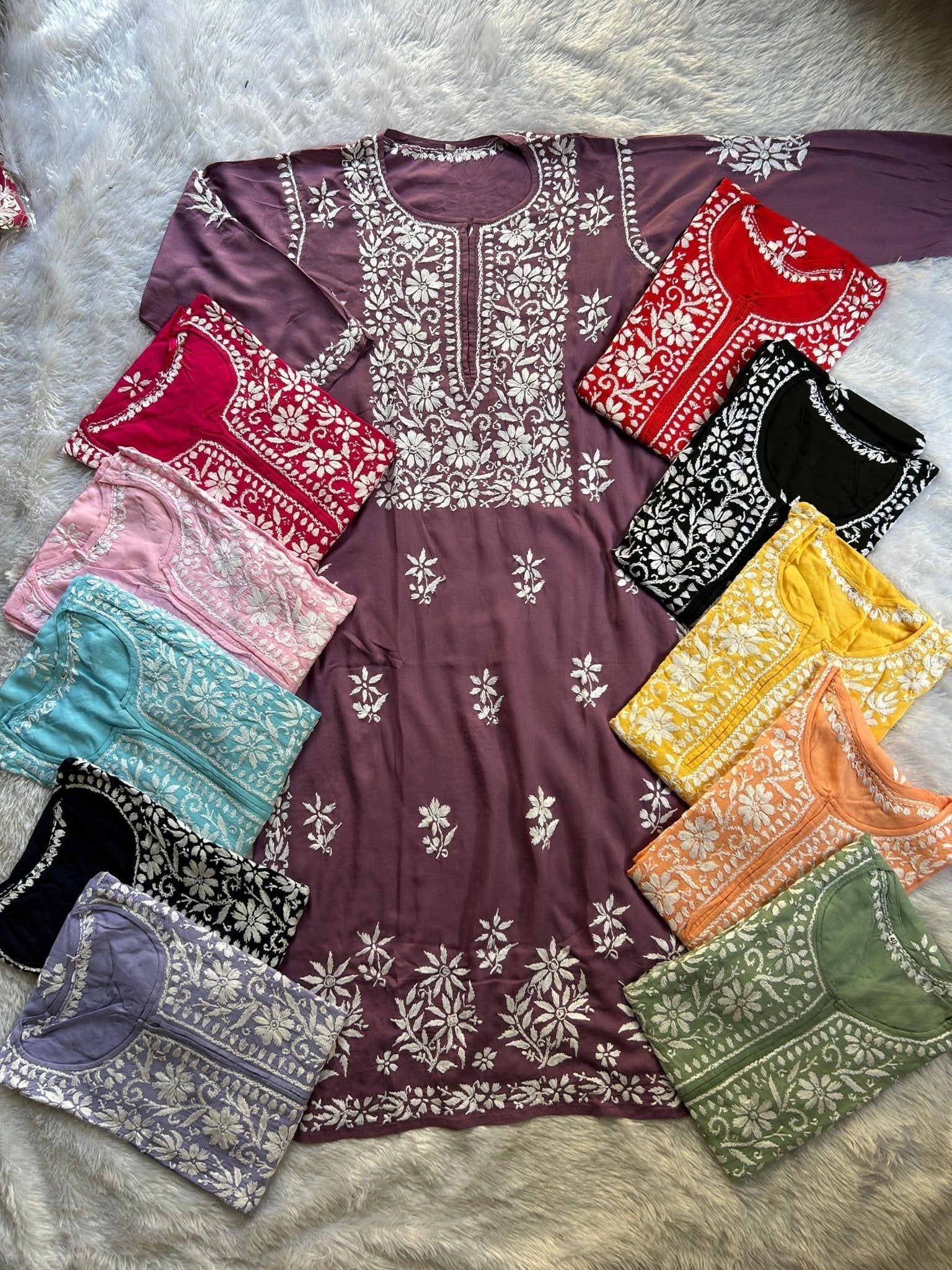 Exclusive Soft Modal kurtis - Chikankari official