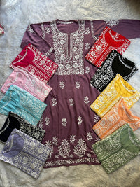Exclusive Soft Modal kurtis - Chikankari official