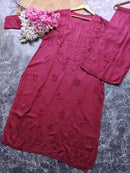 Export Quality Rayon Dyed 3d Embroidery Set - Chikankari official