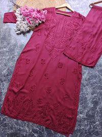 Export Quality Rayon Dyed 3d Embroidery Set - Chikankari official