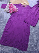 Export Quality Rayon Dyed 3d Embroidery Set - Chikankari official