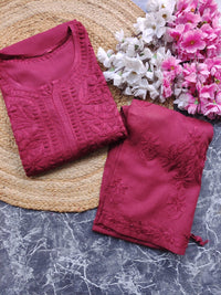 Export Quality Rayon Dyed 3d Embroidery Set - Chikankari official