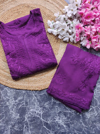 Export Quality Rayon Dyed 3d Embroidery Set - Chikankari official