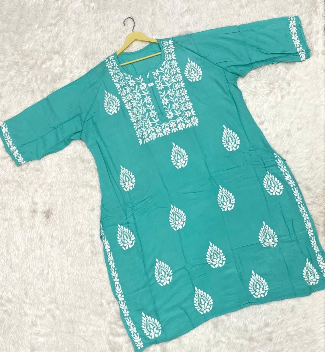 Extra Plus Size Soft Modal Kurti - Chikankari official