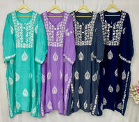 Extra Plus Size Soft Modal Kurti - Chikankari official