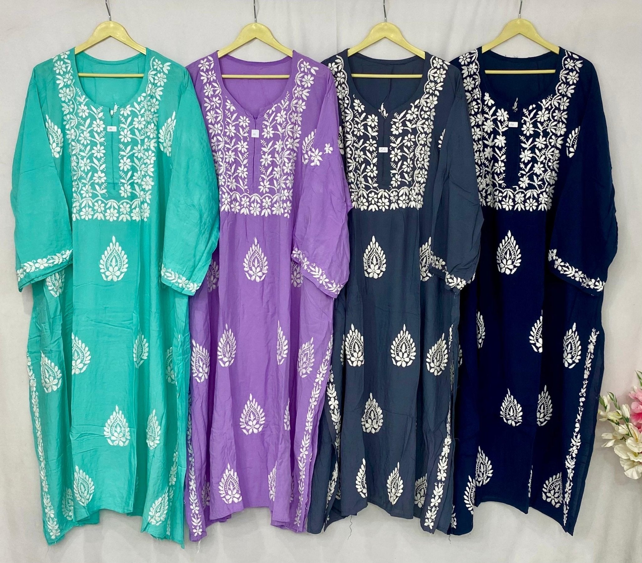 Extra Plus Size Soft Modal Kurti - Chikankari official