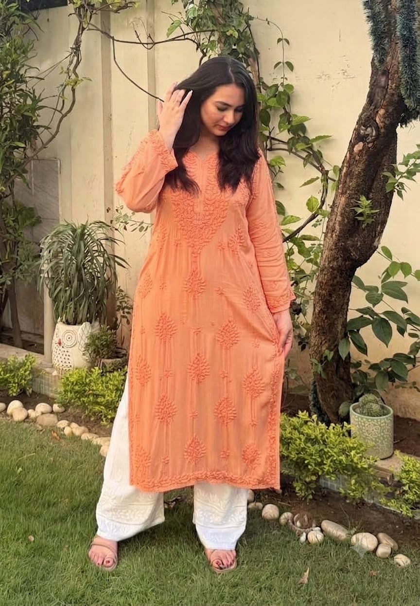 Ghass patti handmade modal kurta set
