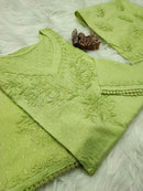 Fancy Comfortable Kureshiya 3d work Set - Chikankari official