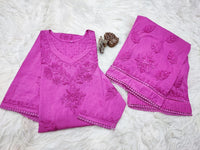 Fancy Comfortable Kureshiya 3d work Set - Chikankari official