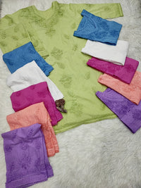 Fancy Comfortable Kureshiya 3d work Set - Chikankari official