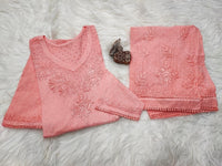 Fancy Comfortable Kureshiya 3d work Set - Chikankari official