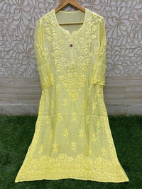 Fancy Daman 3d Pure Sikly Kurtis - Chikankari official