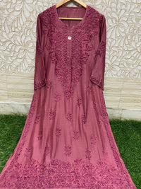 Fancy Daman 3d Pure Sikly Kurtis - Chikankari official