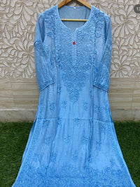 Fancy Daman 3d Pure Sikly Kurtis - Chikankari official