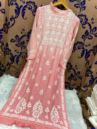 Fancy Musleen pure 3D silk - Chikankari official