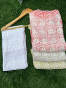 Fancy Musleen pure 3D silk - Chikankari official