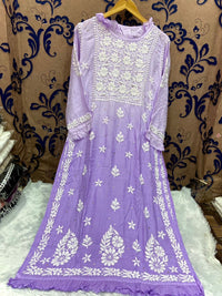 Fancy Musleen pure 3D silk - Chikankari official