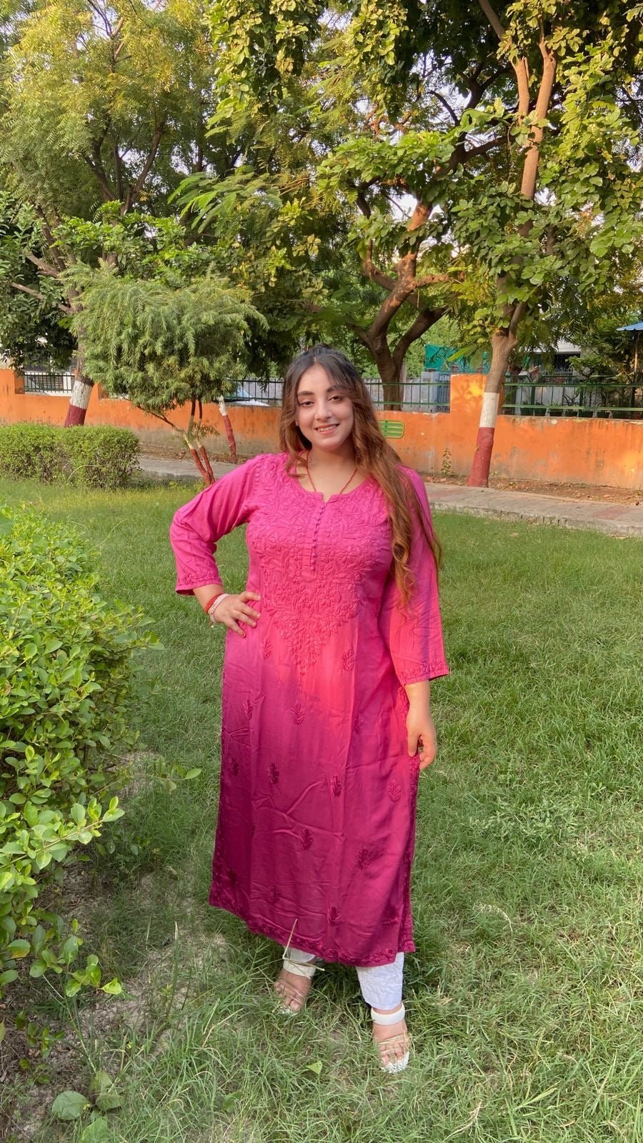 Fancy Rayon Gala Buti - Chikankari official