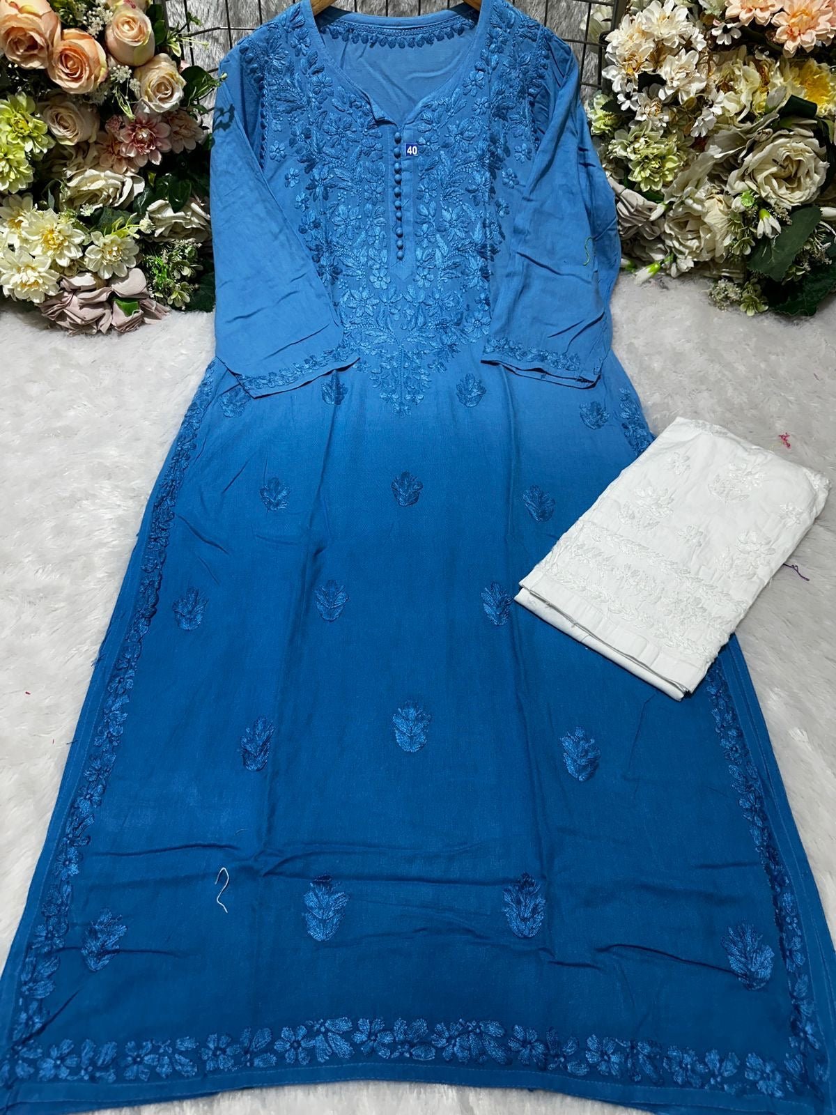 Fancy Rayon Gala Buti - Chikankari official