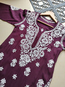 Fancy Rayon Kurta with heavy work - Chikankari official