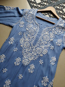 Fancy Rayon Kurta with heavy work - Chikankari official