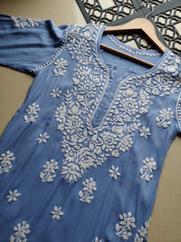 Fancy Rayon Kurta with heavy work - Chikankari official