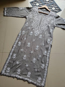Fancy Rayon Kurta with heavy work - Chikankari official