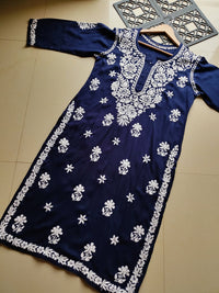 Fancy Rayon Kurta with heavy work - Chikankari official
