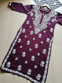 Fancy Rayon Kurta with heavy work - Chikankari official
