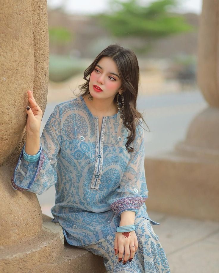 Farshi Plazzo With pure Georgette Top - Chikankari official