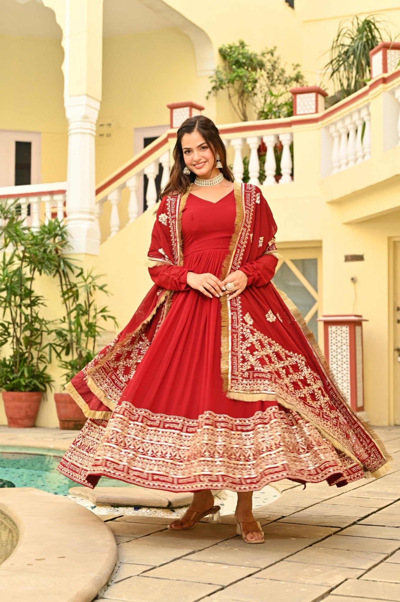 Faux Blooming with Embroidery Zari Sequins - work - Chikankari official