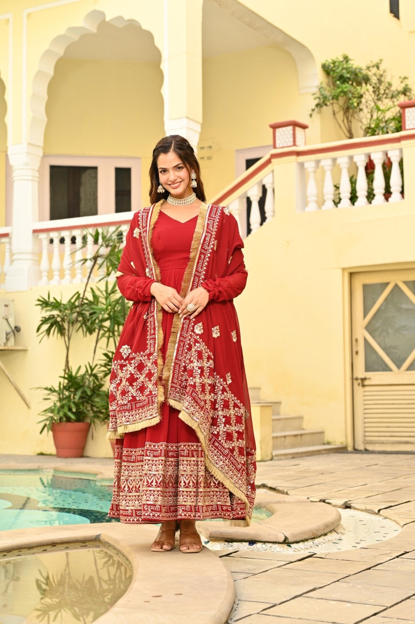 Faux Blooming with Embroidery Zari Sequins - work - Chikankari official
