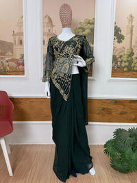 Faux Georgette tending saree - Chikankari official