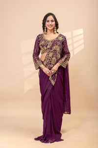 Faux Georgette tending saree - Chikankari official