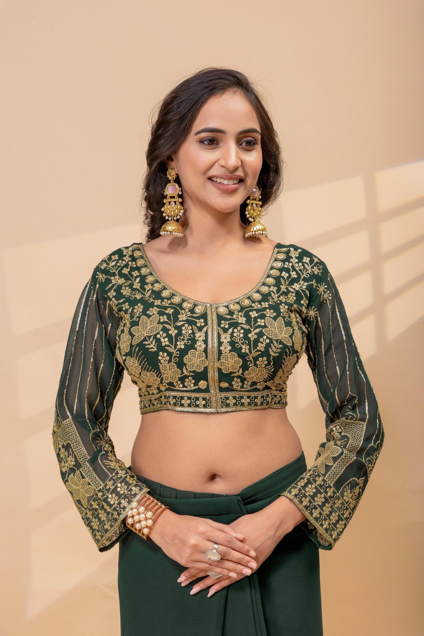 Faux Georgette tending saree - Chikankari official