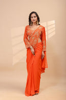 Faux Georgette tending saree - Chikankari official