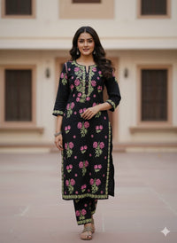 Festive Special modal Multi Thread Co - ord Set - Chikankari official