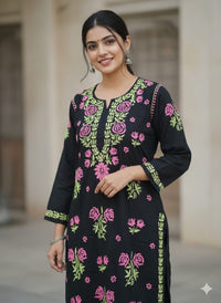 Festive Special modal Multi Thread Co - ord Set - Chikankari official