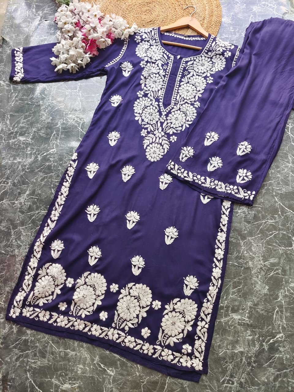Fine Chikankari Handcrafted Traditional Combo - Chikankari official