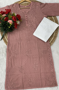 Finest Dobby cotton Dyeable Kurti - Chikankari official