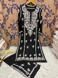 Finest quality intricate Hand Embroidery Rayon Combo - Chikankari official