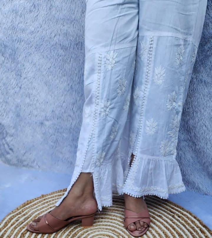 Flair Cotton Plazzo - Chikankari official