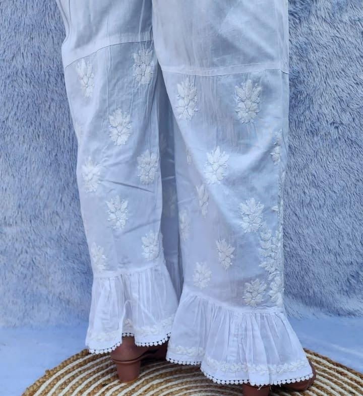 Flair Cotton Plazzo - Chikankari official