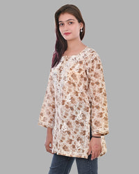 Floral Print Short top - Chikankari official