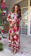 Floral Printed Big Buta Mul combo - Chikankari official