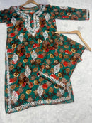 Floral Printed Big Buta Mul combo - Chikankari official