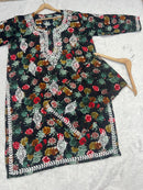 Floral Printed Big Buta Mul combo - Chikankari official