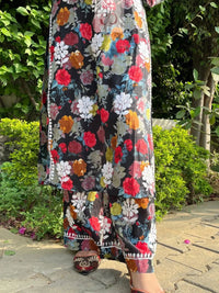 Floral Printed Mul Mul Plazo Set - Chikankari official