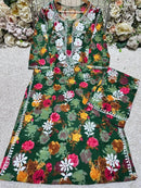 Floral Printed Mul Mul Plazo Set - Chikankari official