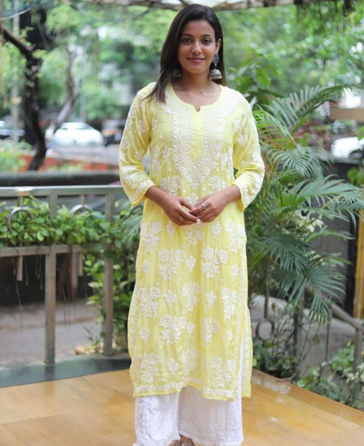 Flower 3d Jaal Kurta Luxe adorned - Chikankari official